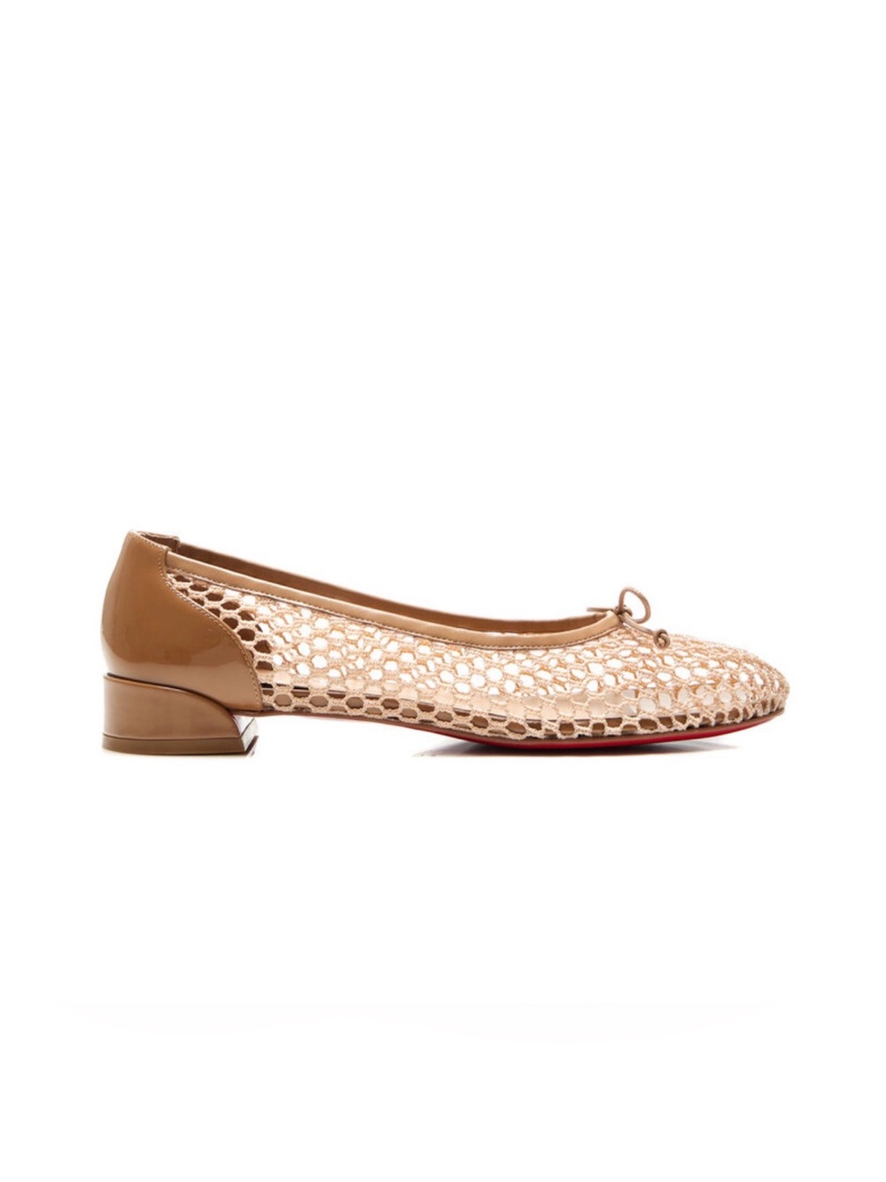 Christian Louboutin Sweetie Jane Mesh Flat with Patent Trim